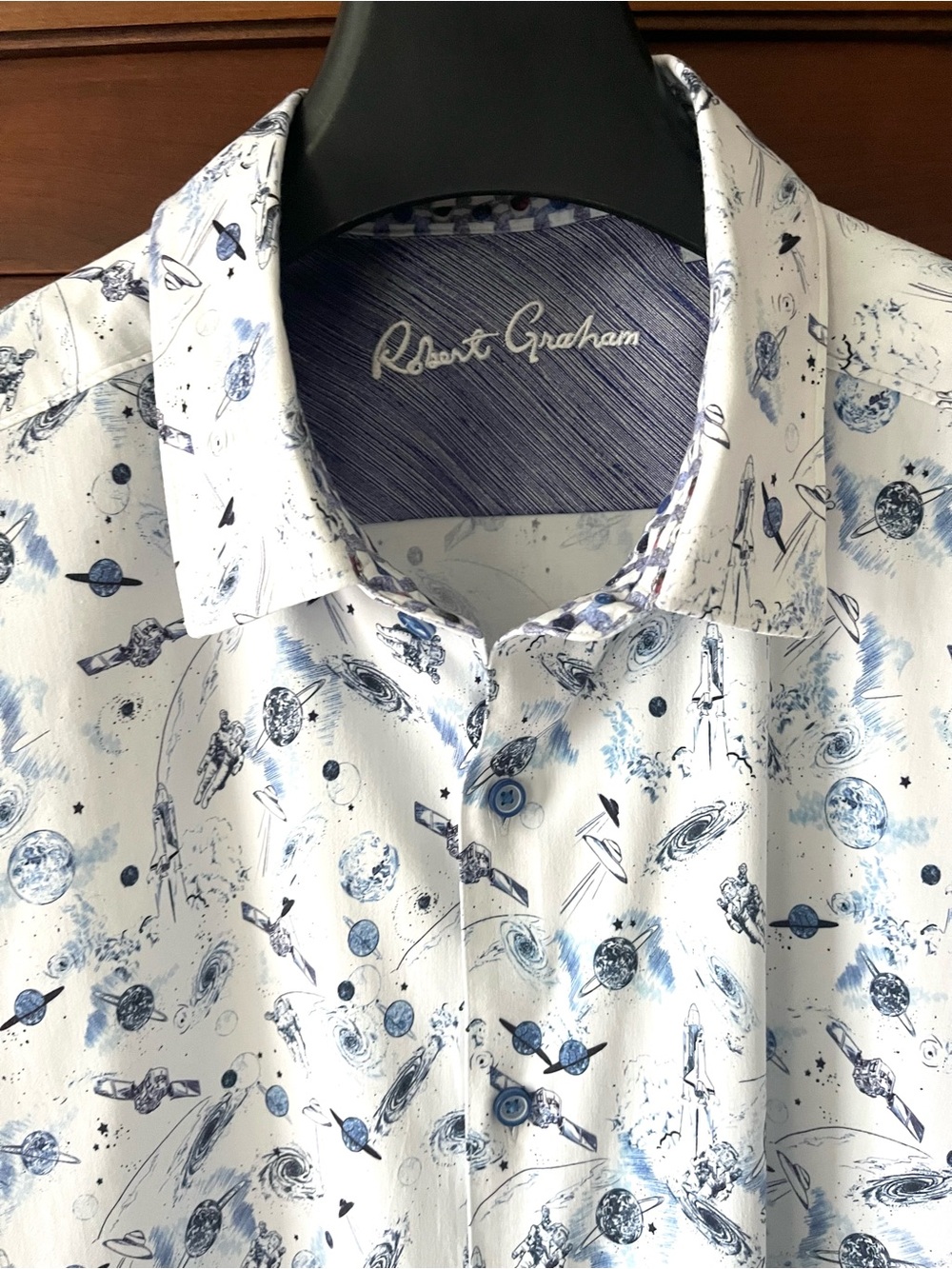 Robert Graham Planetary Print Short Sleeve Shirt 4XL